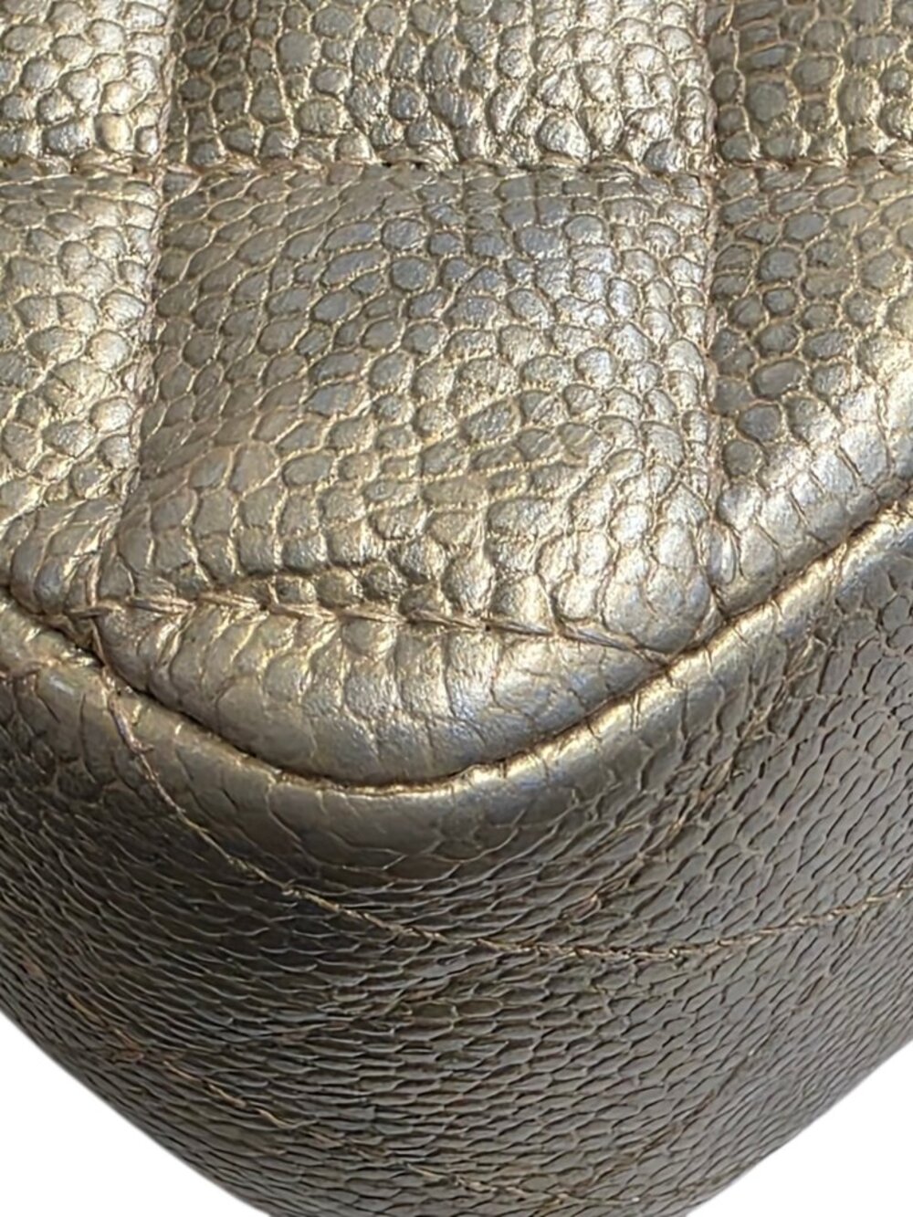 Chanel Pearl Caviar Gold Leather Quilted Classic Mini Single Flap Bag - Picture 13 of 16